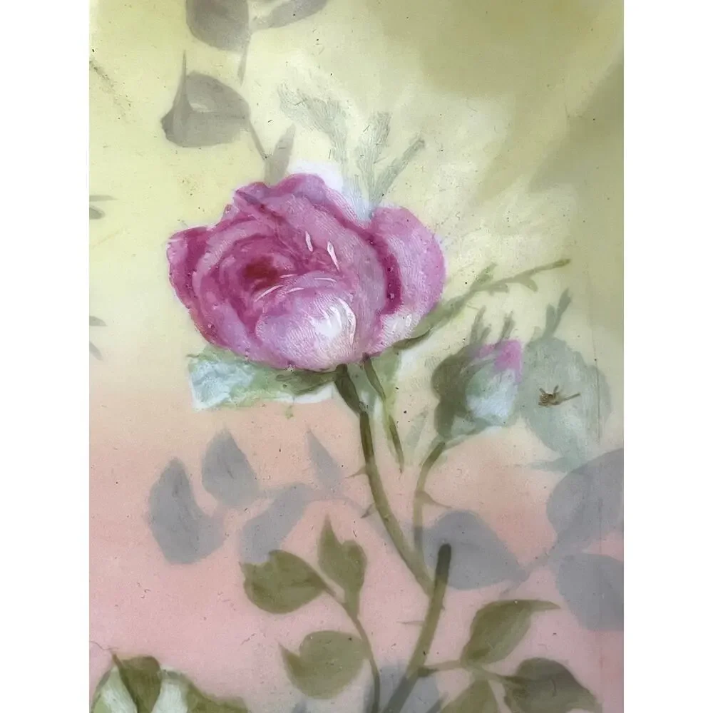 Antique Limoges Bowl France Handpainted Pink Roses Gold Accent Artist Signed VTG - Picture 7 of 15